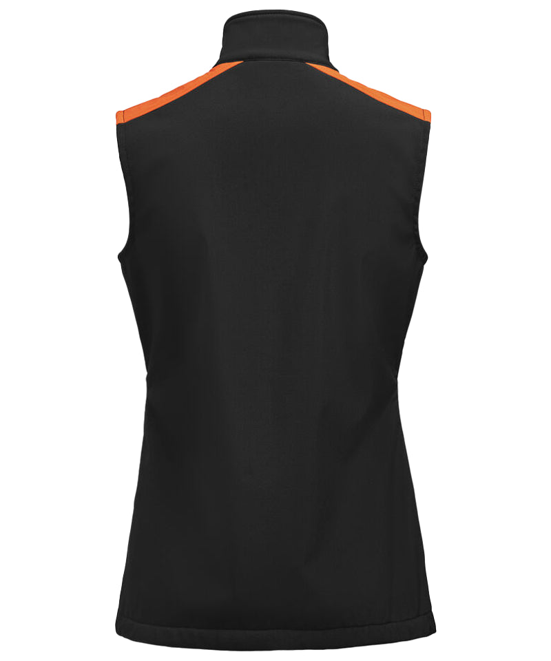 Softshell bodywarmer Printer Prime dames zwart-oranje achterkant