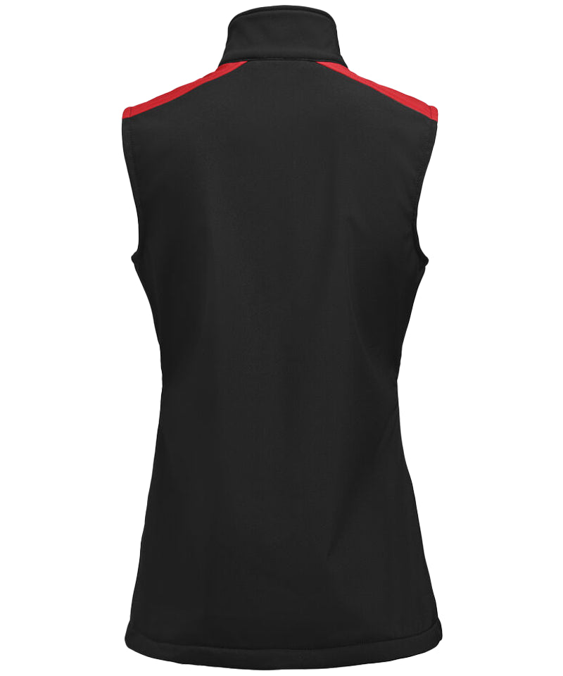Softshell bodywarmer Printer Prime dames zwart-rood achterkant
