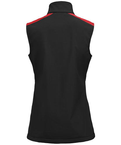 Softshell bodywarmer Printer Prime dames zwart-rood achterkant