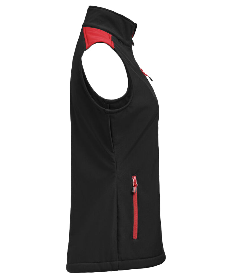 Softshell bodywarmer Printer Prime dames zwart-rood zijkant