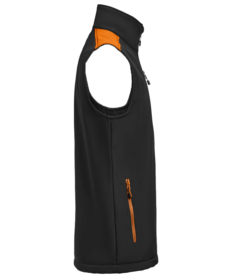 Softshell bodywarmer Printer Prime zwart-oranje zijkant