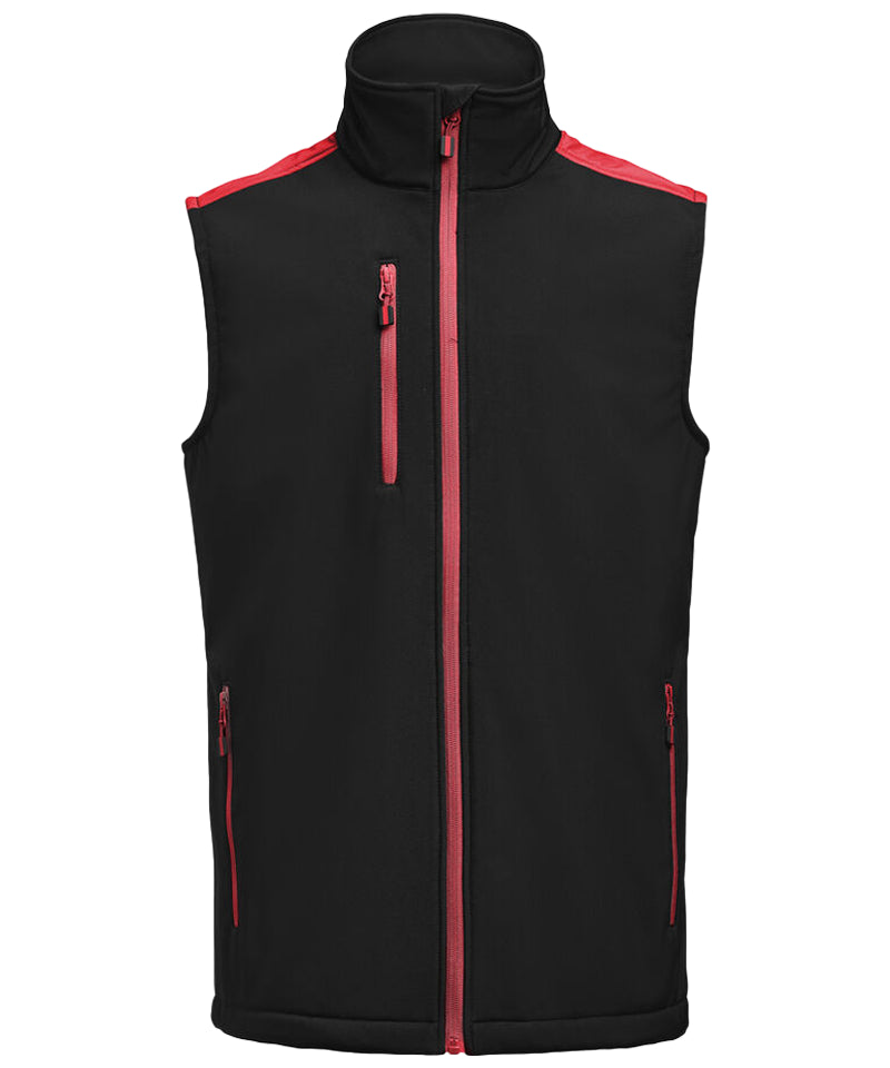 Softshell bodywarmer Printer Prime zwart-rood voorkant