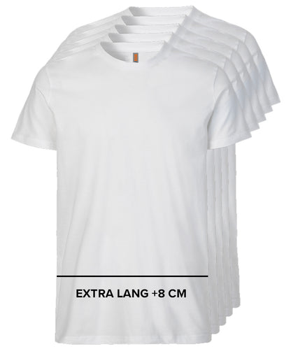 T-shirt extra lang W2wear wit 5-pack