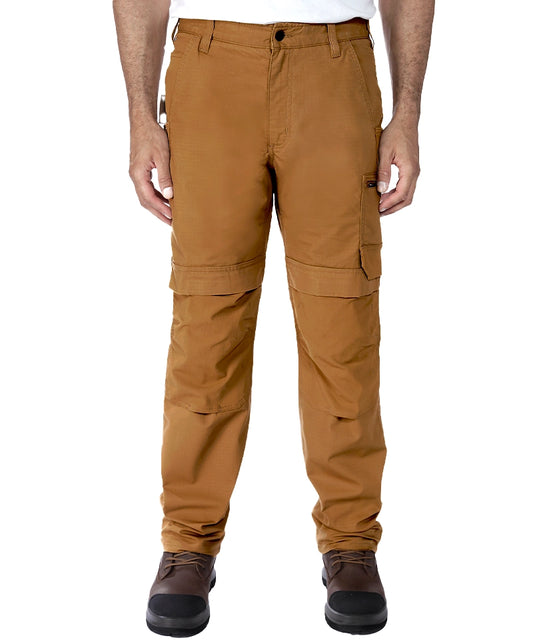 Carhartt stretch werkbroek 105074 bruin voorkant aan