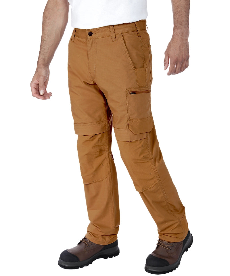 Carhartt stretch werkbroek 105074 bruin zijkant aan