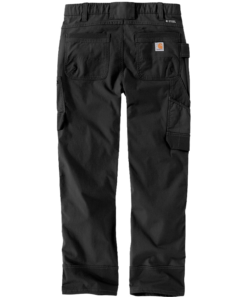 Carhartt stretch werkbroek 105074 zwart achterkant liggend