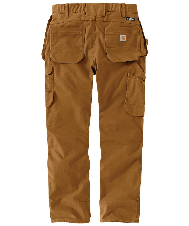 Carhartt stretch werkbroek 105070 achterkant liggend bruin