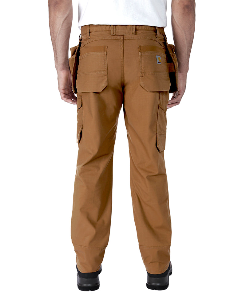 Carhartt stretch werkbroek 105070 bruin achterkant aan