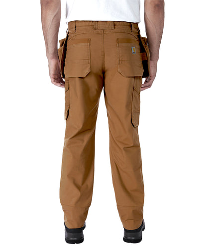 Carhartt stretch werkbroek 105070 bruin achterkant aan