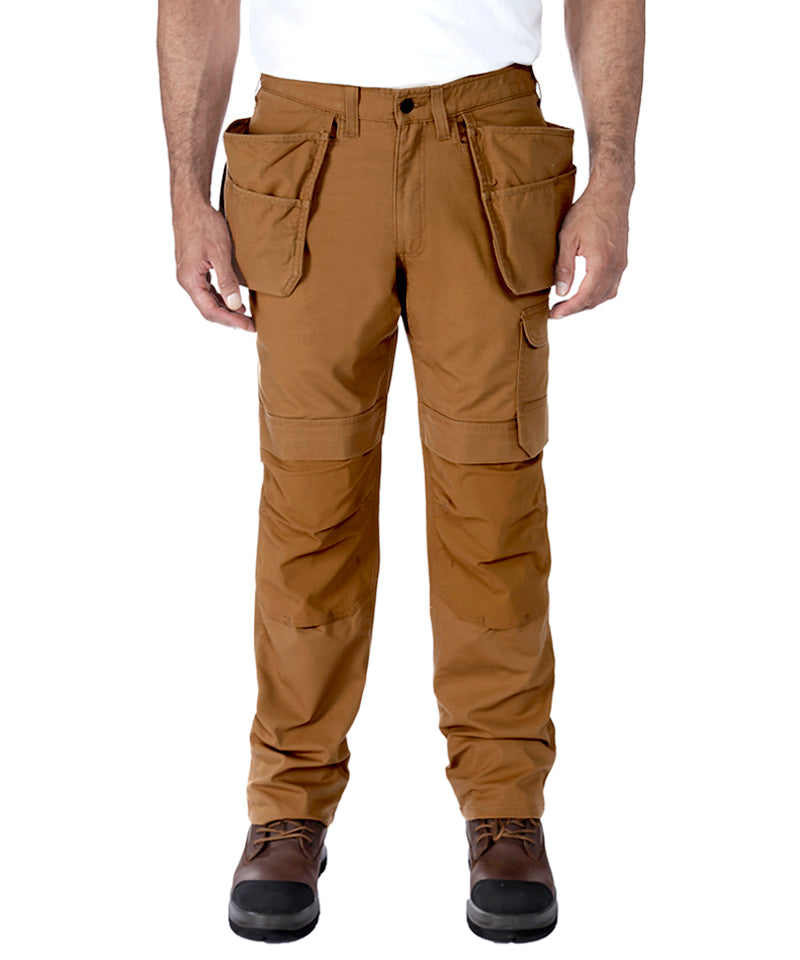 Carhartt stretch werkbroek 105070 bruin voorkant aan