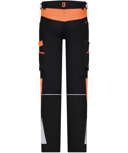Dassy werkbroek Hong Kong stretch zwart oranje achterkant