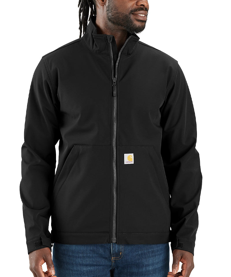 Carhartt softshell jas 106438 voorkant zwart aan