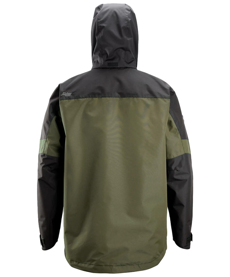 Snickers waterdichte Shell jas 1304 groen achterkant