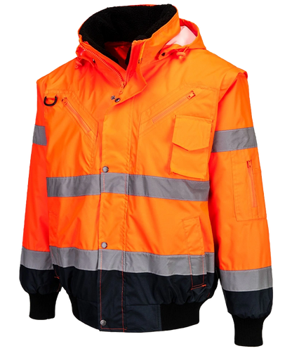 Portwest high-visibility 3 in 1 jas Oranje C465 zijkant