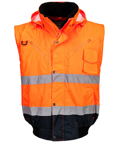 Portwest high-visibility 3 in 1 jas Oranje C465 zonder mouwen