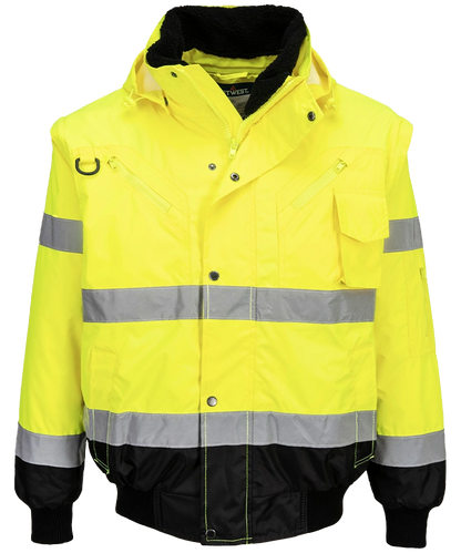High-visibility 3 in 1 jas Geel C465 voorkant