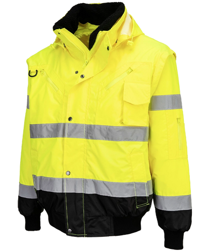 High-visibility 3 in 1 jas Geel C465 zijkant