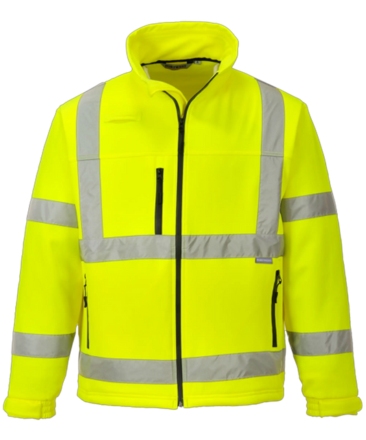 High-visibility softshell jas geel S424 Portwest Voorkant