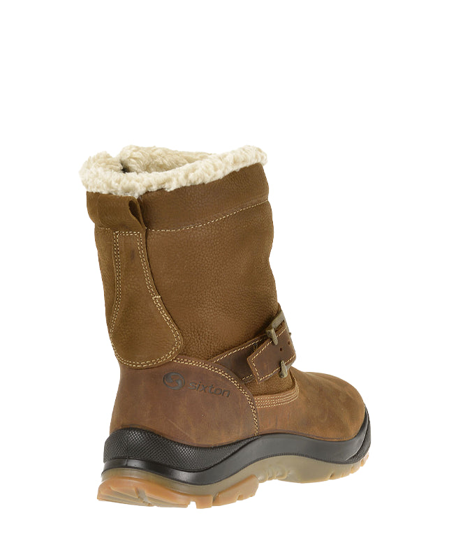 Gevoerde werklaarzen S3 Moena bruin achterkant met gesp