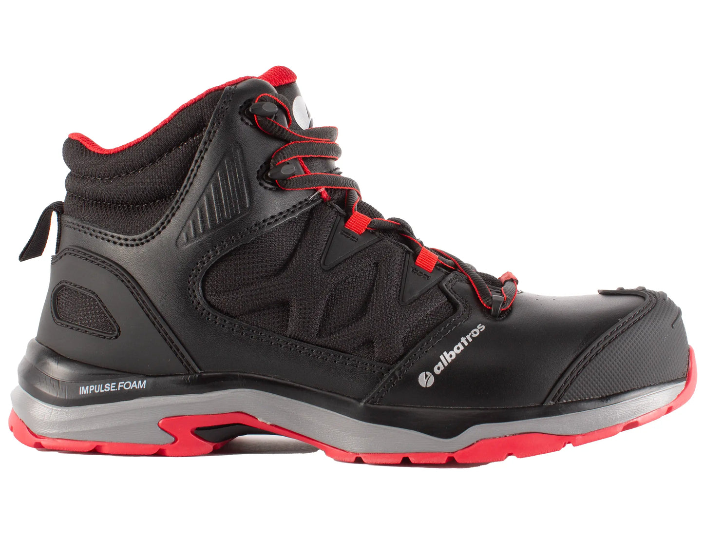 Albatros werkschoenen S3 SRC ESD 63620 zwart en rood voorkant