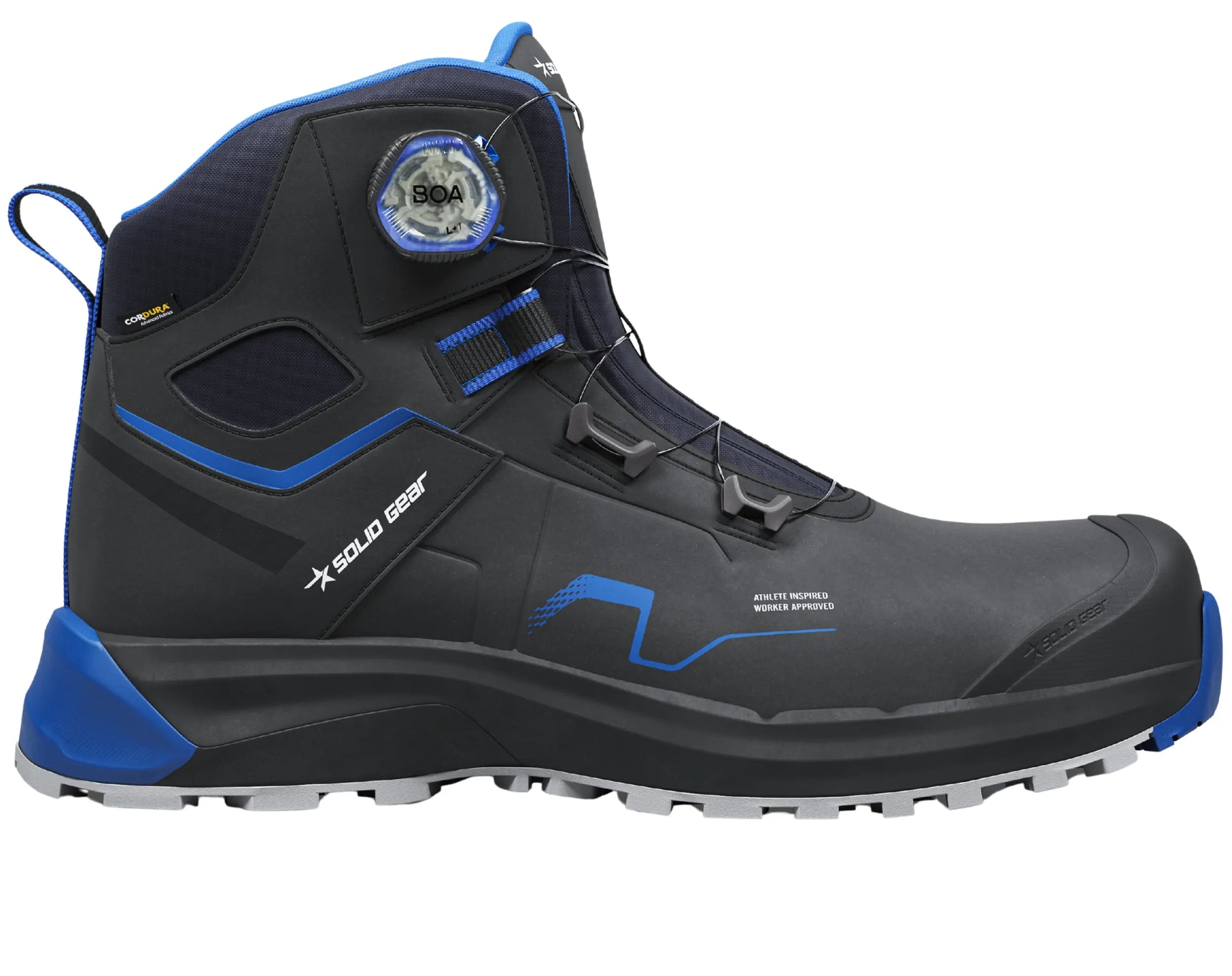 Solid Gear werkschoenen S3S Sonar Mid Blue zijkant 