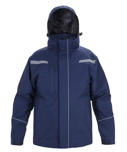 Gevoerde winterjas Hydrowear Basel navy voorkant