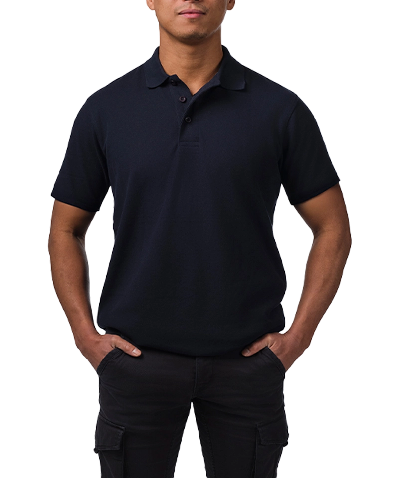 Back to Basics Basic Poloshirt Tony navy model aan