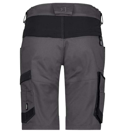 Dames stretch korte werkbroek Dassy Axis grijs achterkant
