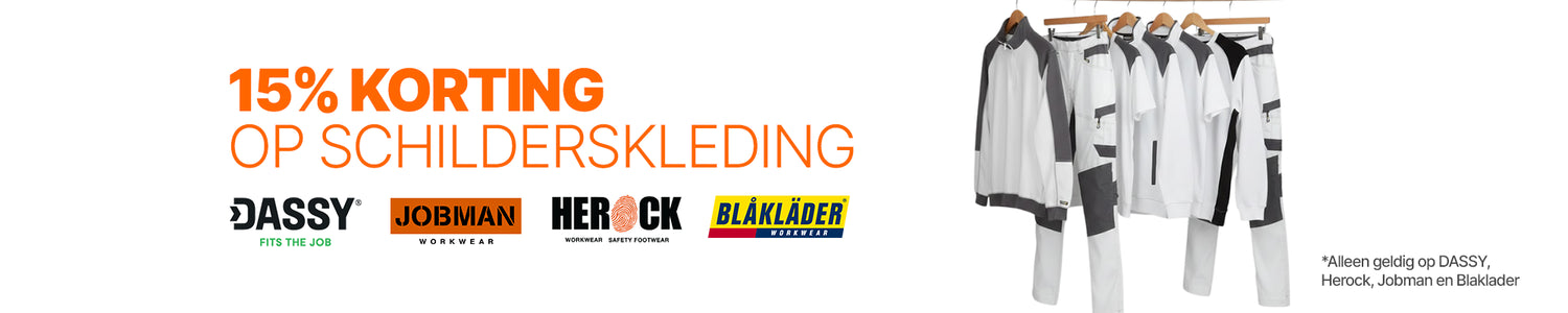 15% korting op schilderkleding