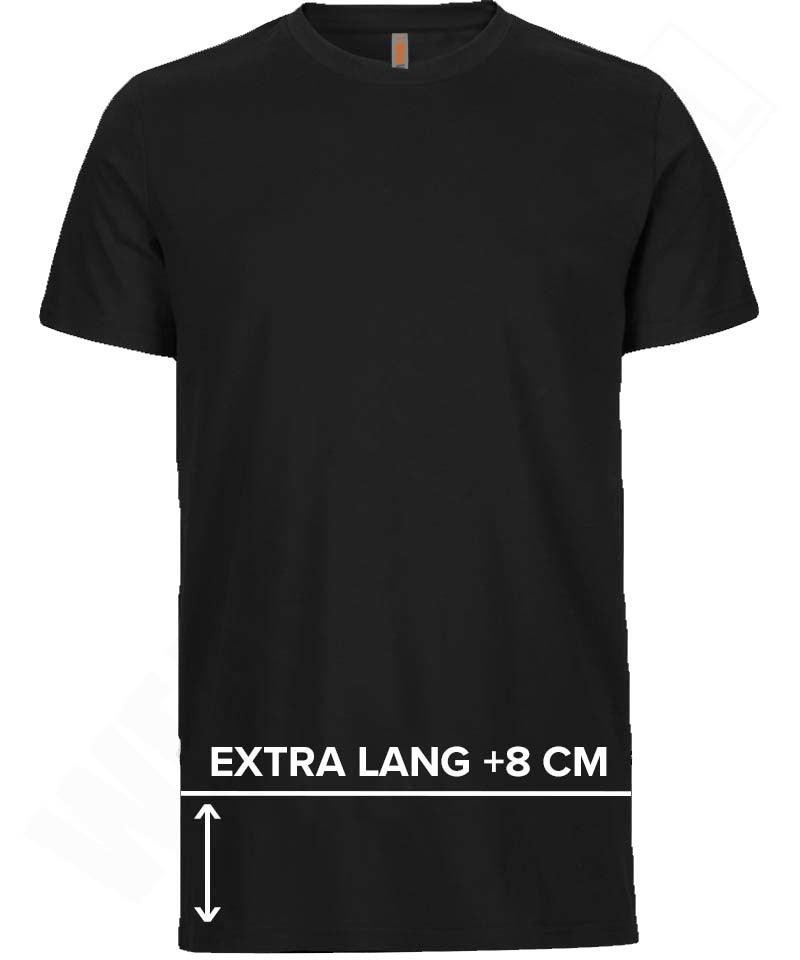 T-shirt extra lang W2wear zwart