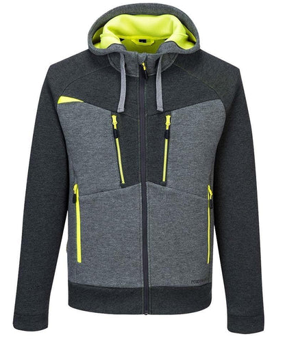 Vest met capuchon Portwest DX472 grijs geel voorkant