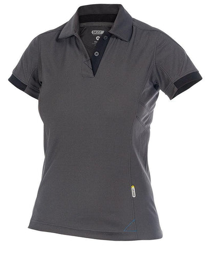 Dames poloshirt Dassy Traxion 100% polyester grijs