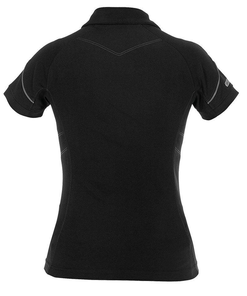 Dames poloshirt Dassy Traxion 100% polyester zwart achterkant