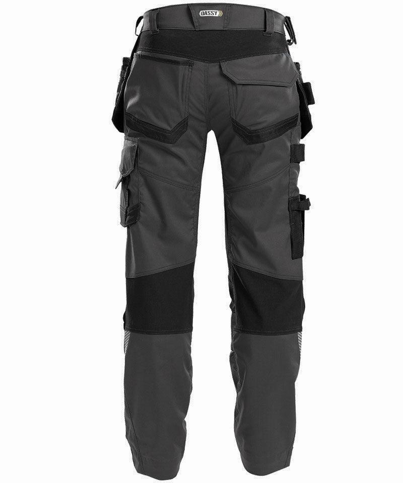 Werkbroek Dassy stretch Flux grijs achterkant