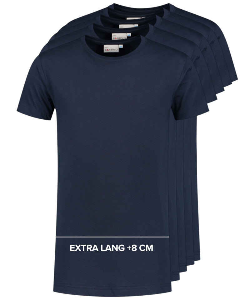 Santino T-shirt extra lang Jace plus navy 5-pack