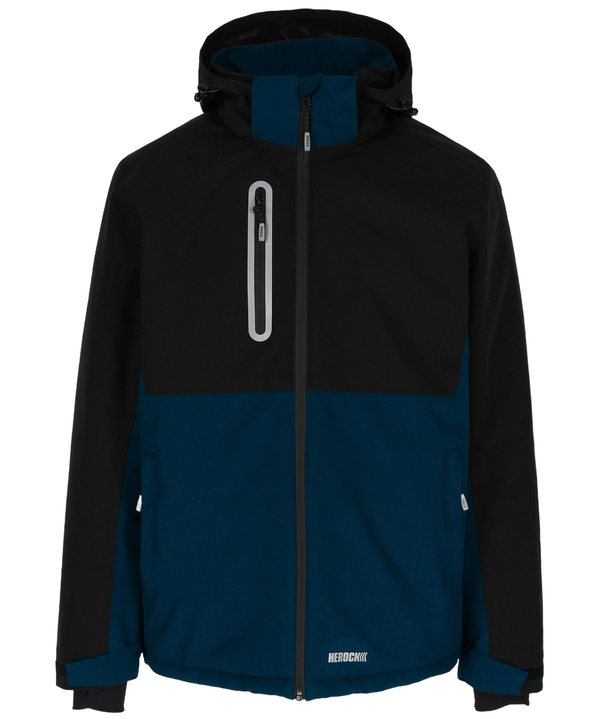 Herock Gevoerde winterjas Orion zwart navy voorkant