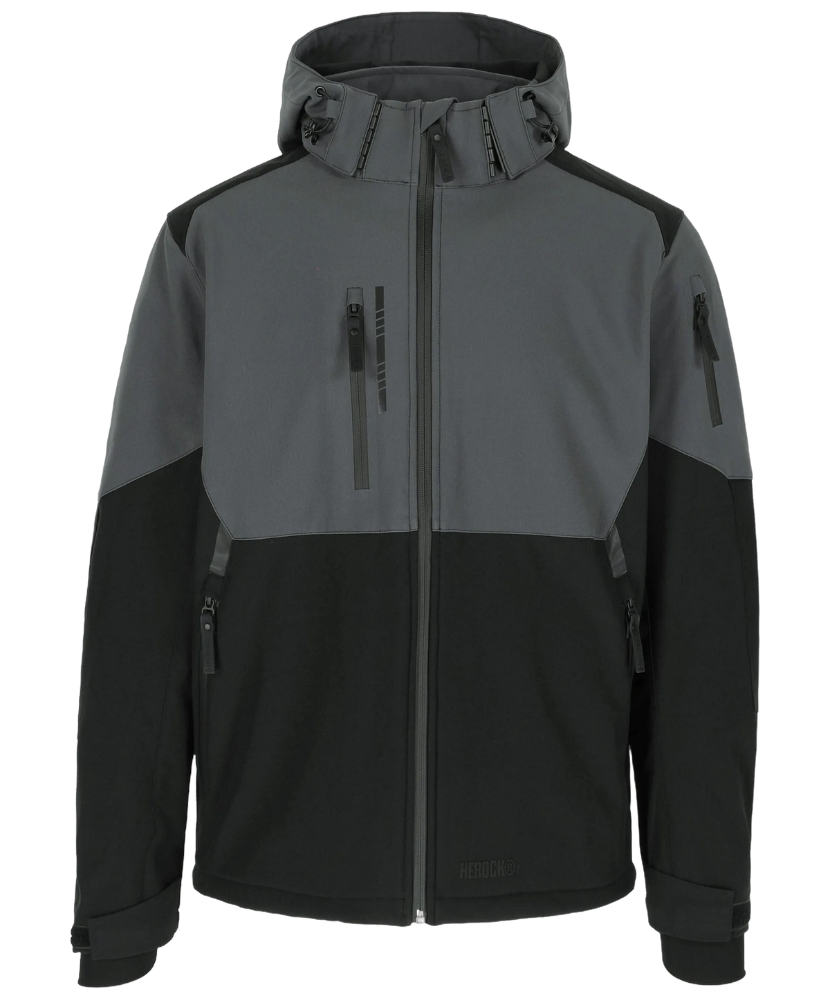 Herock Stretch softshell jas Ragnar grijs zwart voorkant