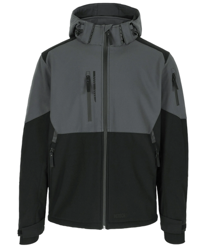 Herock Stretch softshell jas Ragnar grijs zwart voorkant