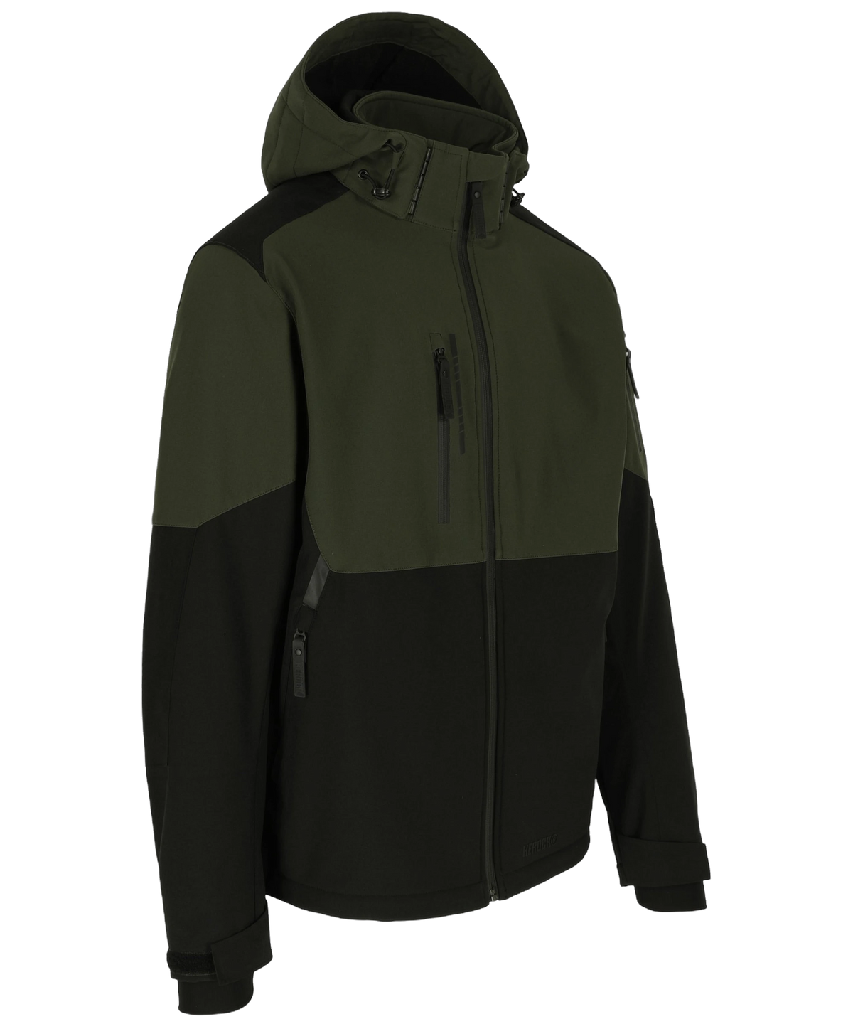 Herock Stretch softshell jas Ragnar groen zwart zijkant links