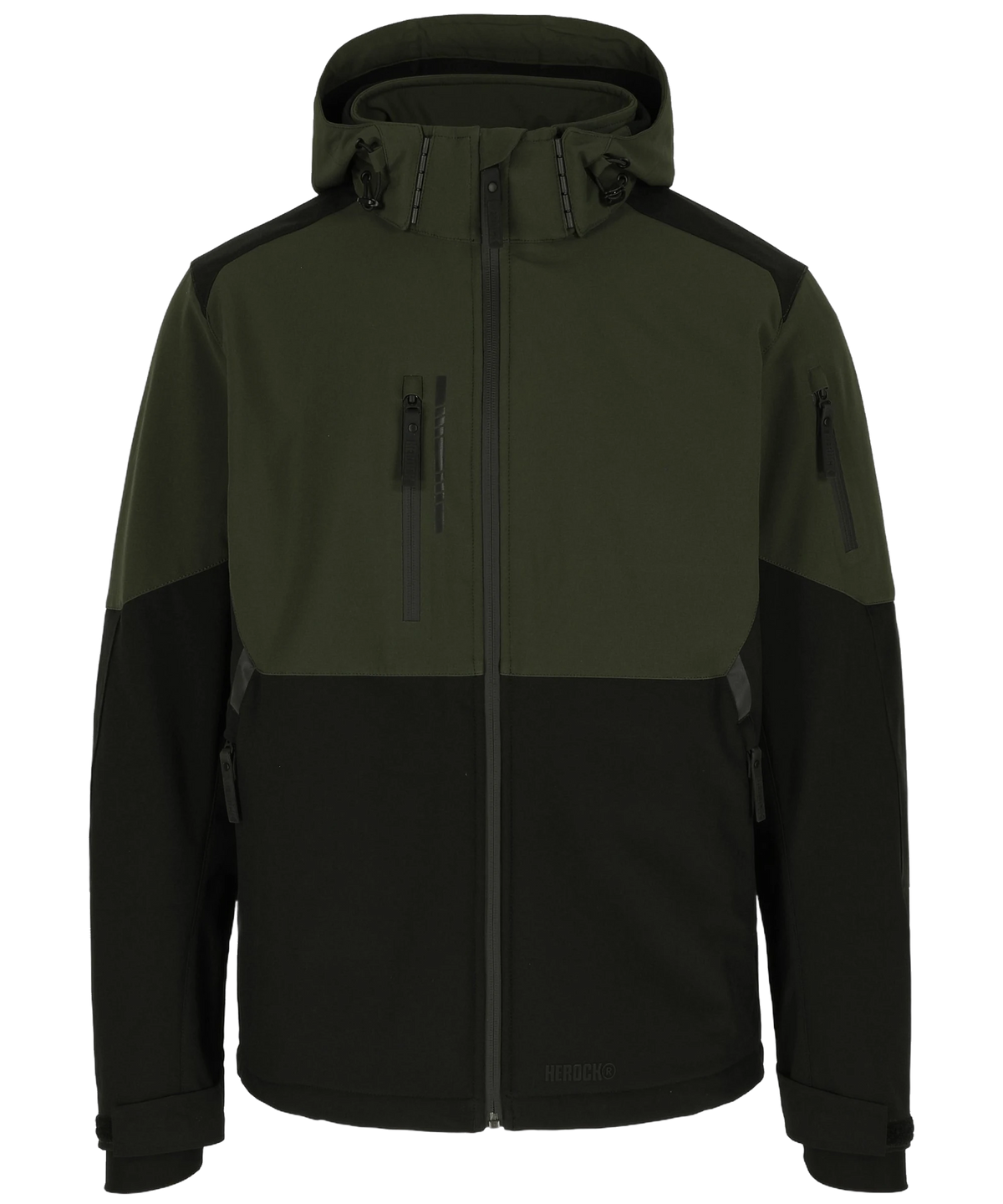 Herock Stretch softshell jas Ragnar groen zwart voorkant