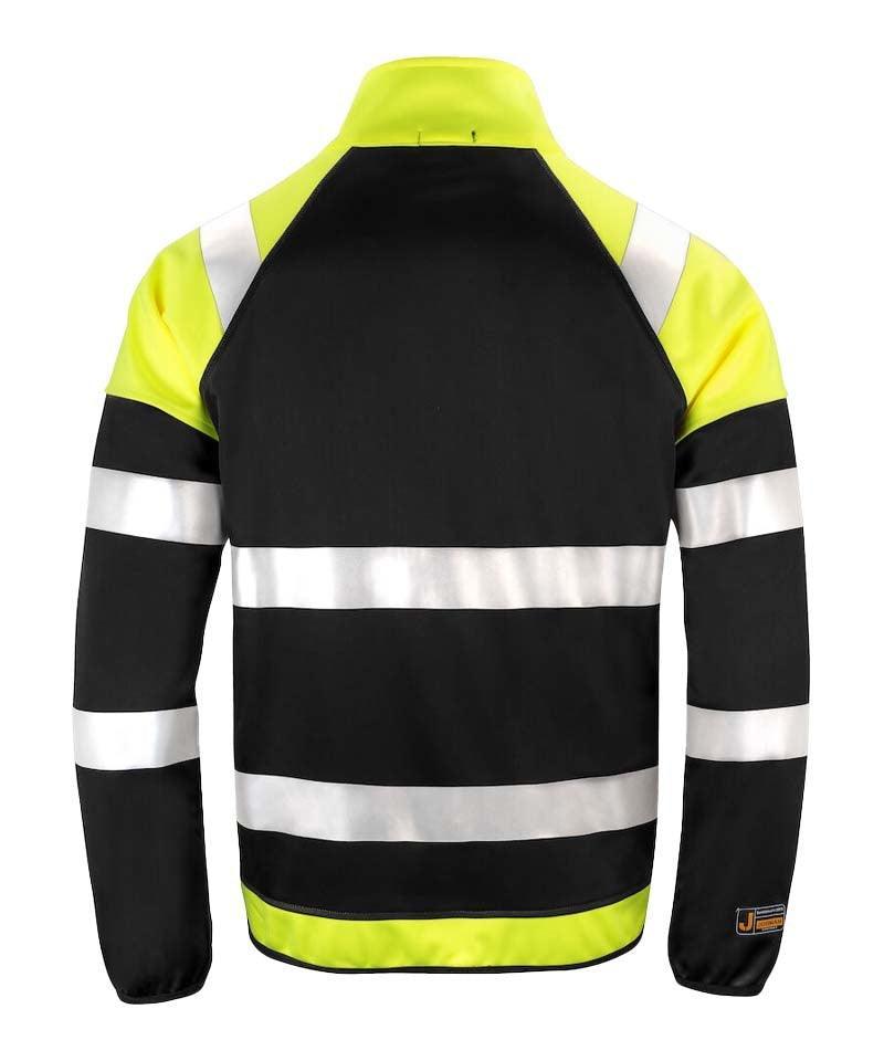 Softshell jas high-vis Jobman 5127 geel achterkant