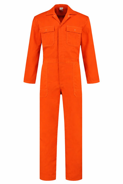 Overall Drukknoop polyester/katoen oranje voorkant
