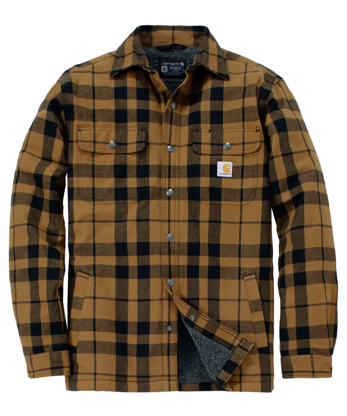 Carhartt gevoerd overhemd 107017 Bruin voorkant