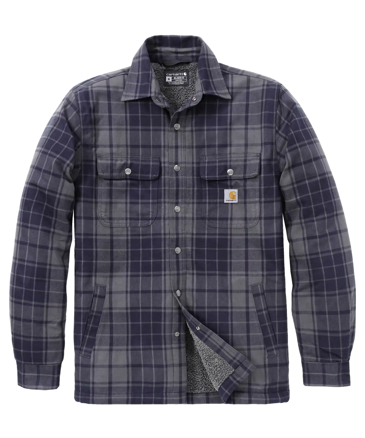 Carhartt gevoerd overhemd 107017 Navy voorkant