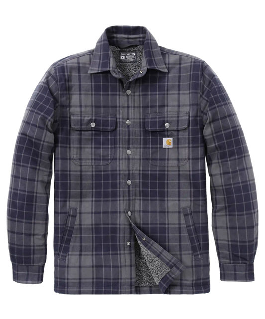 Carhartt gevoerd overhemd 107017 Navy voorkant