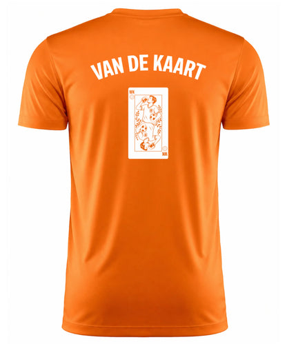 Oranje T-shirt van de Kaart achterkant met logo