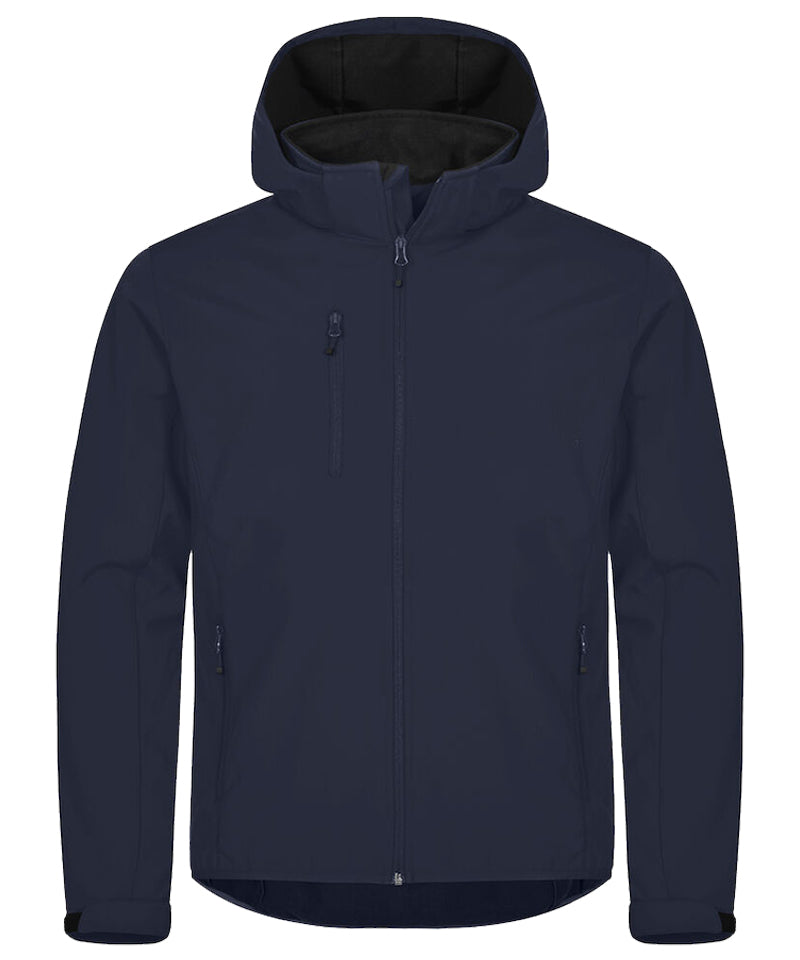 Softshell jas Clique basic met capuchon Navy voorkant