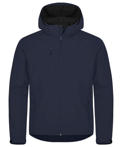 Softshell jas Clique basic met capuchon Navy voorkant
