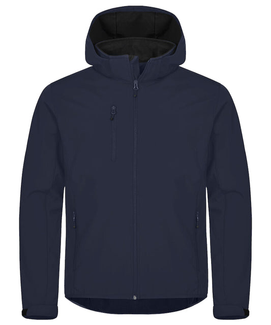 Softshell jas Clique basic met capuchon Navy voorkant