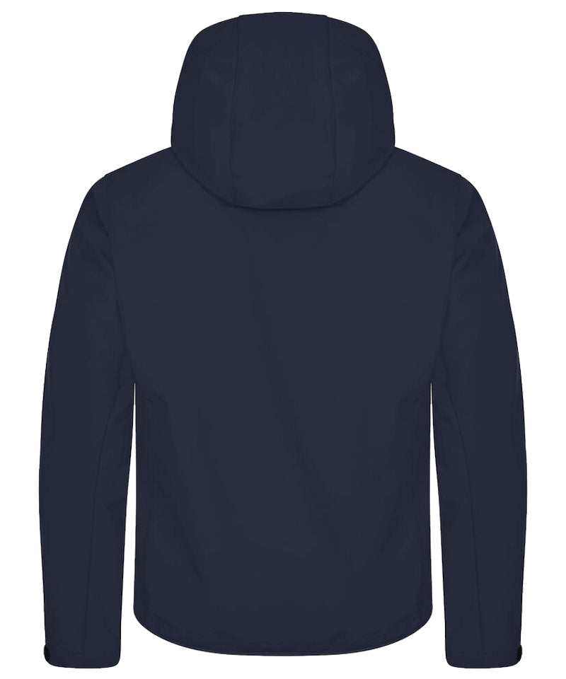 Softshell jas Clique basic met capuchon Navy achterkant